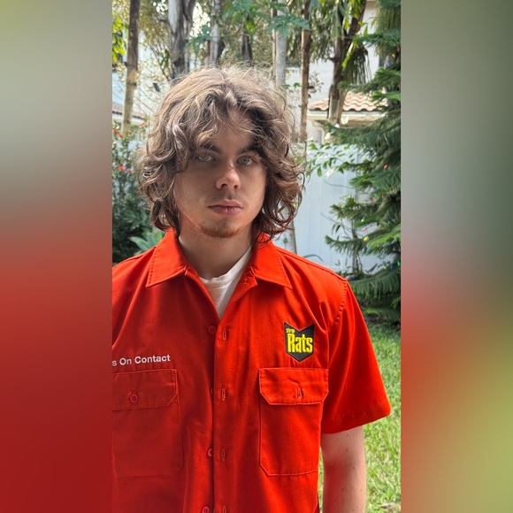 Stray Rats Poison Work Shirt – Orange Size M - Picture 4 of 12